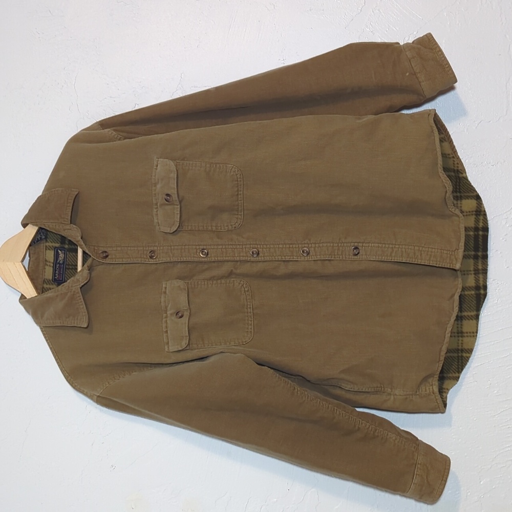 Mens Tan Corduroy Fleece Lined Jacket Casual Outdoors Hiking Camping Utility